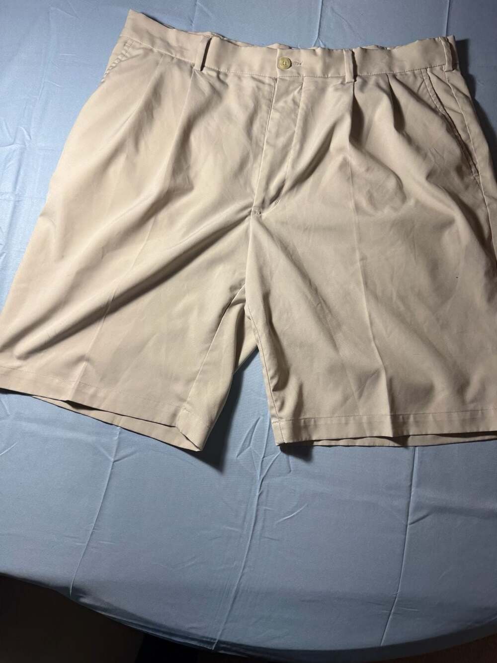 Pro Tour Coolplay Mens Beige Pleated Golf Shorts Size 36